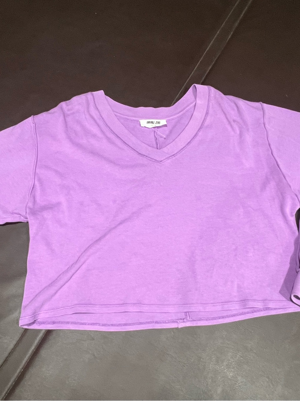 Double Zero  Medium Purple Sweatshirt Cropped Oversized large